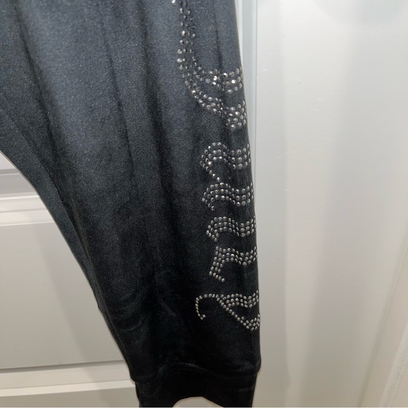 JUICY COUTURE Sleepwear Velour pijama 2 Set Black Size M spell out silver - Picture 4 of 11